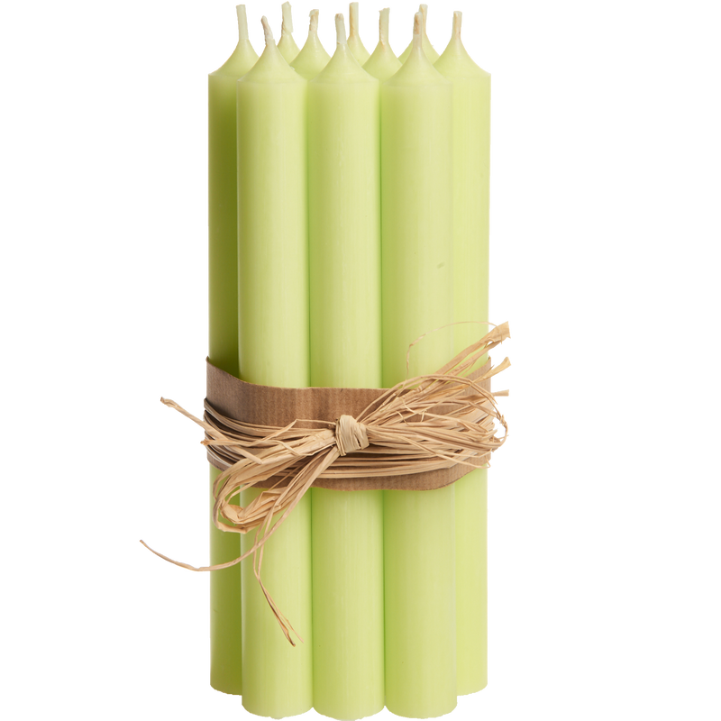 P20-Pastel Green, Tall Dinner Candles