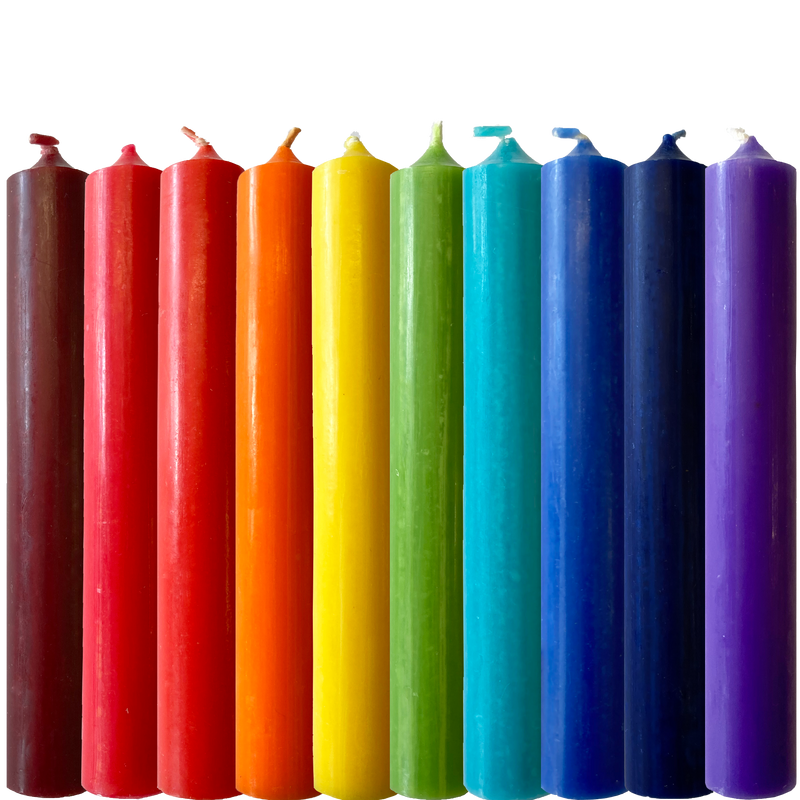 Dinner Candles, Regular x 10 Rainbow Mix