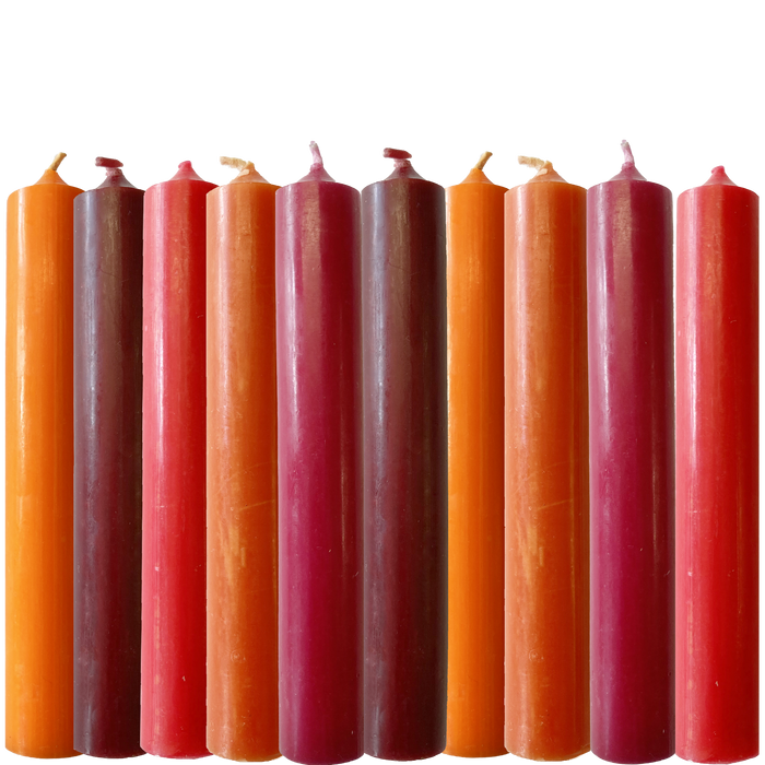 Dinner Candles, Regular x 10 Red Mix